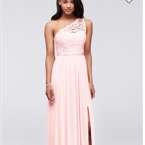 David’s Bridal One Shoulder Lace Bridesmaid Dress - Picture 7 of 8